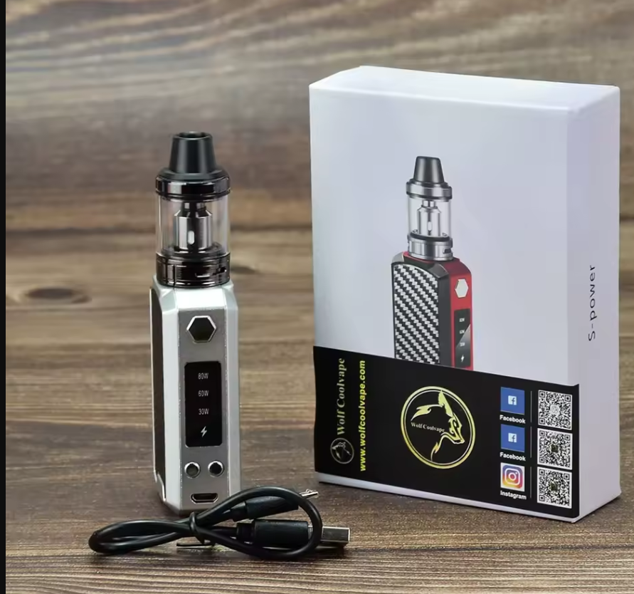 wolfcoolvape 80W Vape Mod Box Kit with 2200mAh Battery LED Display Vaporizer E-Cigarette Starter Kit Vape Pen for Vapers